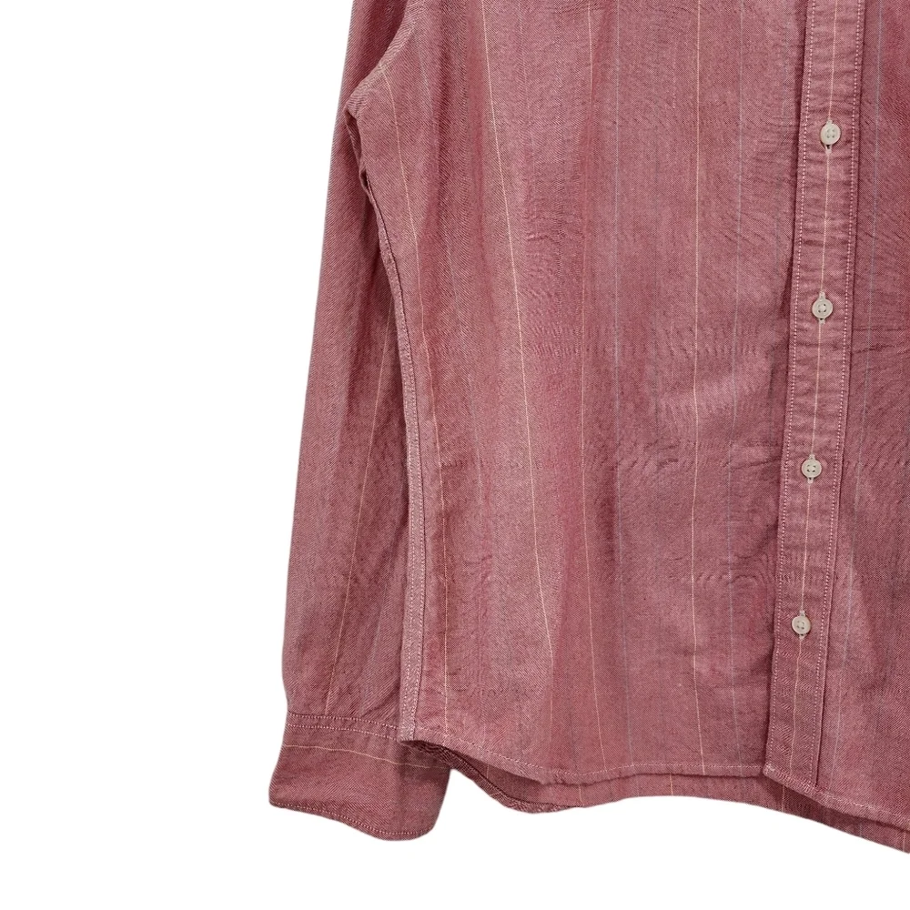 J. Crew Men's 100% Cotton Stripes Untucked Slim Pocket Shirt - XL